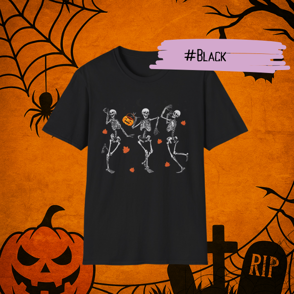 Cute dancing skeletons Halloween shirt, girly spooky season gift idea