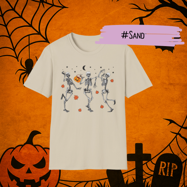 Cute dancing skeletons Halloween shirt, girly spooky season gift idea